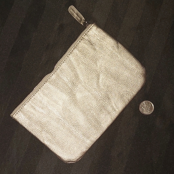 Indigo Small Metallic Faux Leather Pouch - Picture 2 of 4